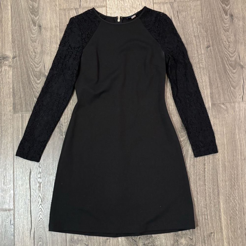 Tommy Hilfiger Elegant Black Lace Long Sleeve Dress